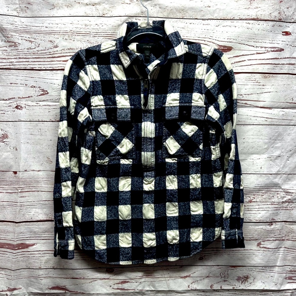 J Crew Wool Blend Buffalo Check Shirt Jacket Size XX